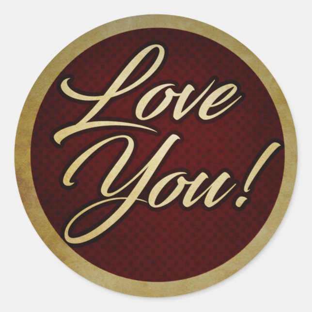 Sticker Rond Logo - Love You ! (Devant)