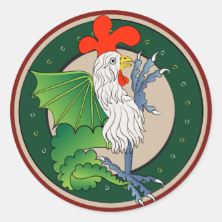 Sticker Rond Logo Medieval Cockatrice - Art Simdragon