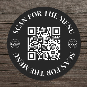 Sticker Rond Logo Menu Scan Code QR
