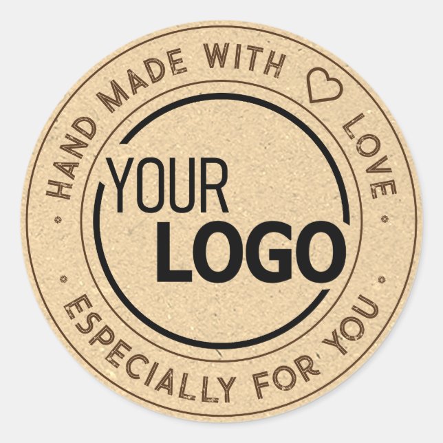 Sticker Rond Logo Modèle spécialement pour vous papier Kraft lé (Devant)