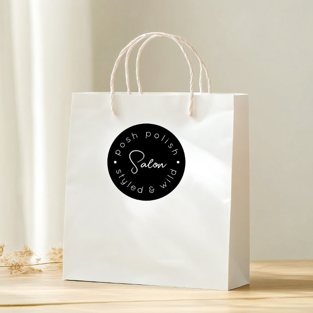 Sticker Rond Logo moderne salon de coiffure d'affaires personna (Créateur téléchargé)