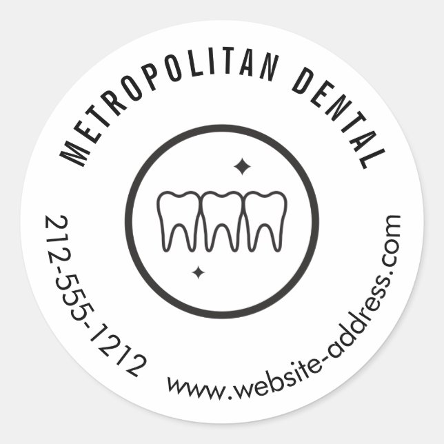 Sticker Rond Logo noir des dents dentistes modernes (Devant)