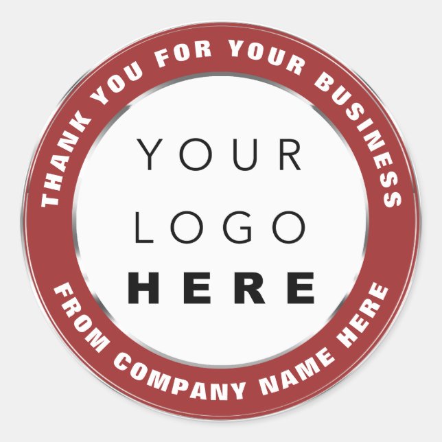 Sticker Rond Logo Nom Merci Web Shopping Grey Bourgogne (Devant)
