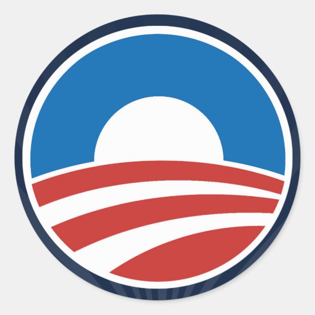 Sticker Rond Logo Obama-O en bleu (Devant)