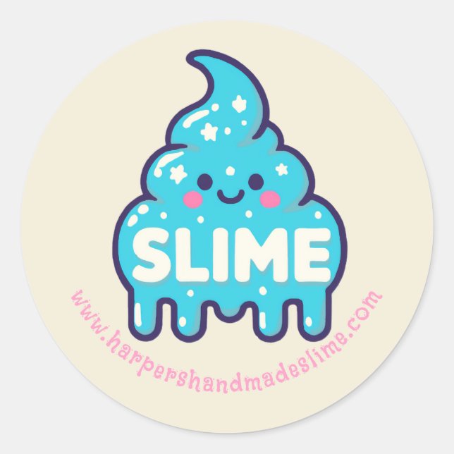 Sticker Rond logo pastel blue slime modèle (Devant)