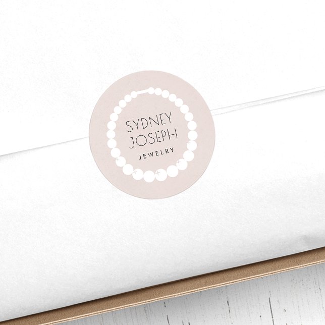 Sticker Rond Logo Pastel Collier | Design de bijoux (Créateur téléchargé)