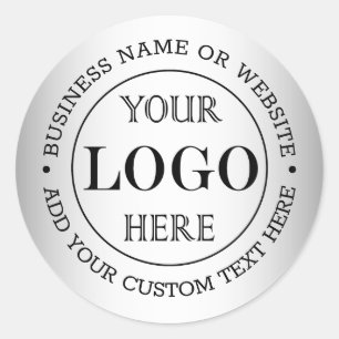 Sticker Rond Logo personnalisé Arrière - plan gris flou