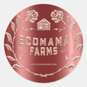 Sticker Rond Logo personnalisé Burgundy Tester Échantillon Rose