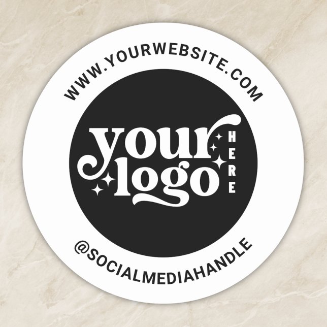 Sticker Rond Logo Personnalisé Business Social Media Créer Votr (Créateur téléchargé)