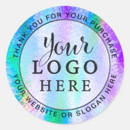 Sticker Rond Logo personnalisé de l'entreprise Iridescente Holo