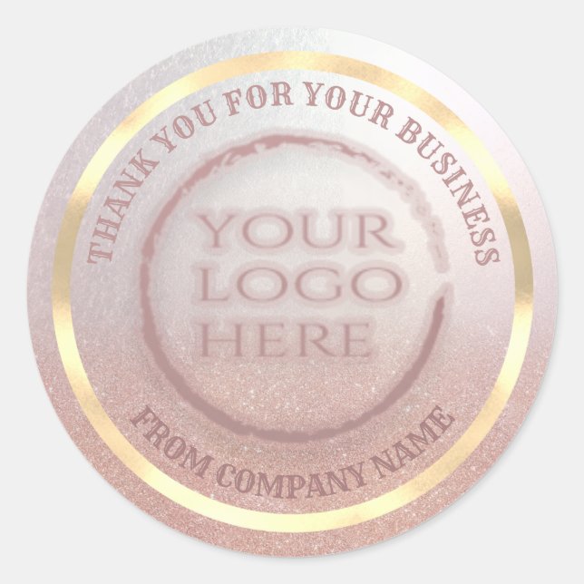 Sticker Rond Logo personnalisé de remerciement pour la brillanc (Devant)