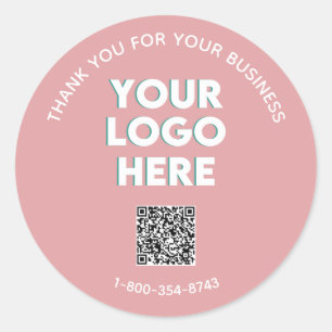 Sticker Rond Logo personnalisé du Merci d'affaires Code QR Clas