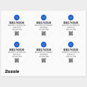 Sticker Rond Logo Personnalisé Et QR