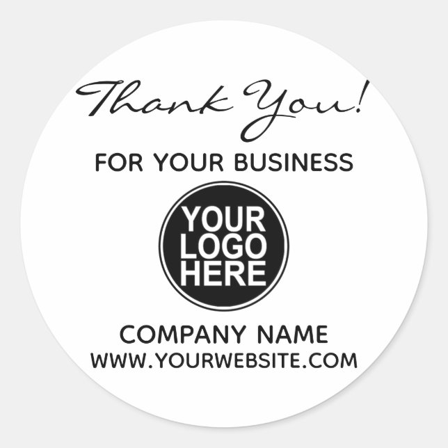 Sticker Rond Logo personnalisé Merci entreprise (Devant)