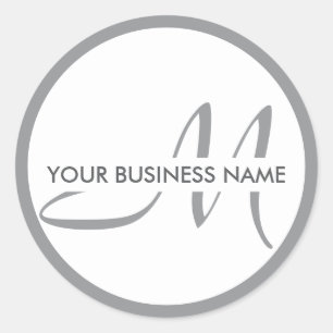Sticker Rond Logo personnalisé minimaliste noir blanc Affaires