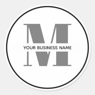 Sticker Rond Logo personnalisé minimaliste noir blanc Affaires
