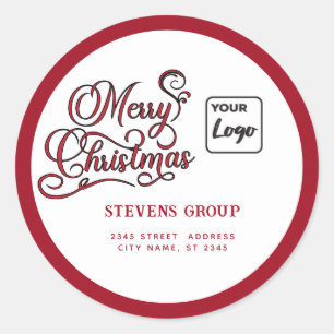 Sticker Rond Logo personnalisé moderne minimaliste Joyeux Noël