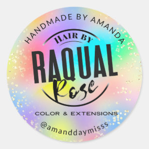 Sticker Rond Logo personnalisé Nom de la société Holographe Rai