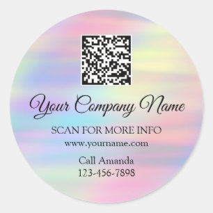 Sticker Rond Logo personnalisé QR Code Promo Pastel Sunset