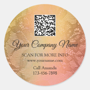 Sticker Rond Logo personnalisé QR Code promotionnel Boutique L