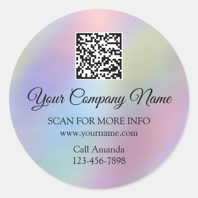 Sticker Rond Logo personnalisé QR Code Rose promotionnel Ombre  (Devant)