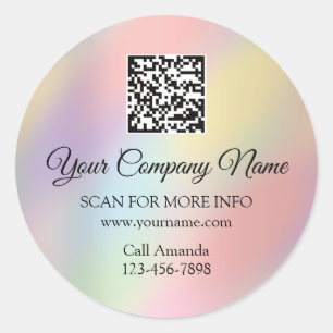 Sticker Rond Logo personnalisé QR Code Rose promotionnel Ombre