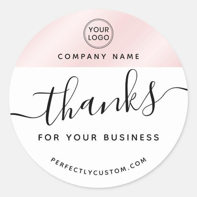 Sticker Rond Logo personnalisé rose satin dégradé entreprise me (Devant)