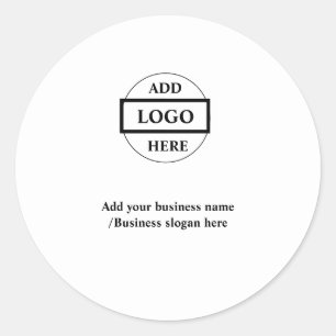 Sticker Rond Logo personnalisé simple et élégant ici société
