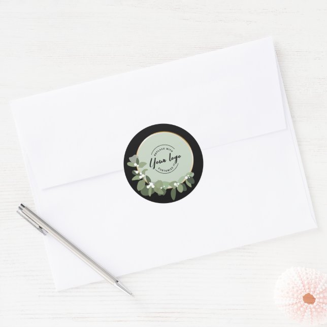 Sticker Rond Logo petite entreprise marketing Couronne moderne (Enveloppe)