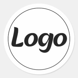 Sticker Rond Logo Promo Classique Rond Noir pour Entreprise sur