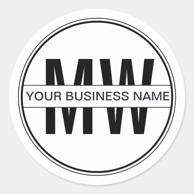 Sticker Rond Logo promotionnel minimal pour monogramme professi (Devant)