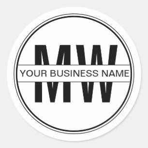 Sticker Rond Logo promotionnel minimal pour monogramme professi