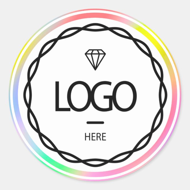 Sticker Rond Logo promotionnel personnalisé Couleurs holographi (Devant)