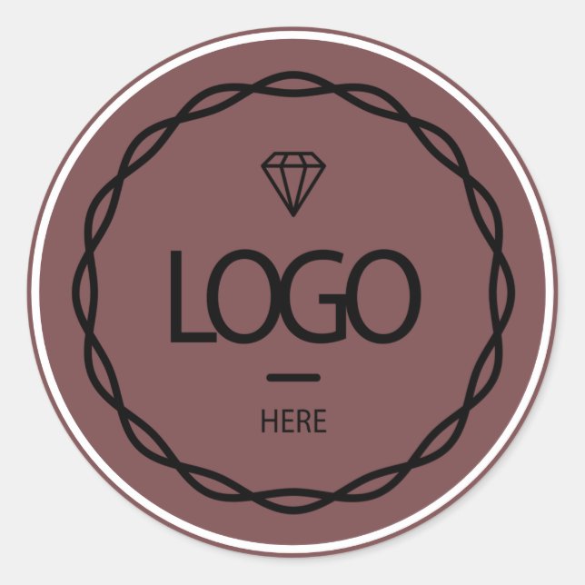 Sticker Rond Logo promotionnel personnalisé Emballage Brown (Devant)