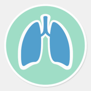 Sticker Rond Logo pulmonaire pulmonologique ou pulmonaire