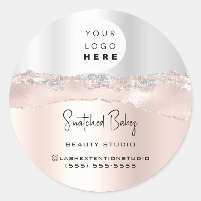 Sticker Rond Logo QR Code Boutique en ligne Silver Parties scin (Devant)