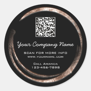 Sticker Rond Logo QR Code promotionnel Boutique Rose Cercle noi
