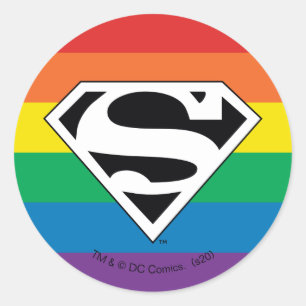 Sticker Rond Logo Rainbow Superman