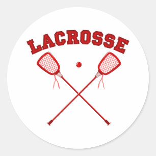 Sticker Rond Logo Red Lacrosse