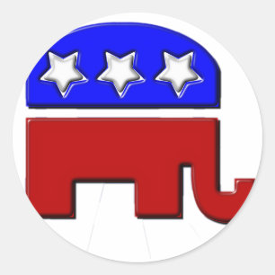 Sticker Rond Logo républicain des éléphants
