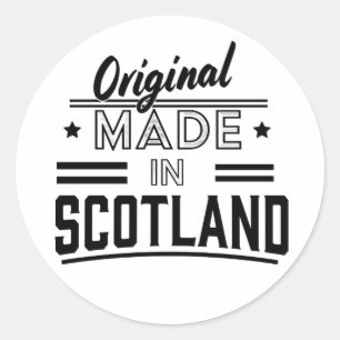 Sticker Rond Logo rétro original fabriqué en Écosse