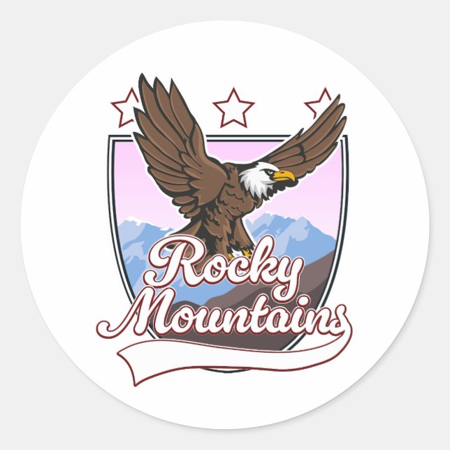 Sticker Rond Logo Rocky Mountains (Devant)