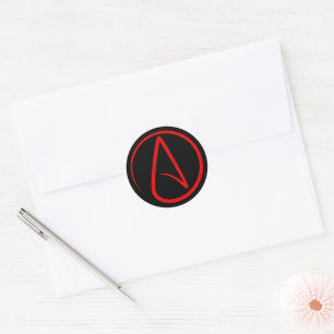 Sticker Rond Logo Rouge Athéisme