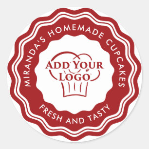 Sticker Rond Logo Rouge moderne boulangerie artisanale