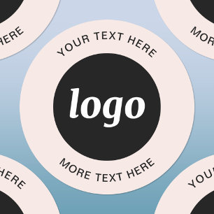 Sticker Rond Logo Simple Avec Entreprise Rose Vierge