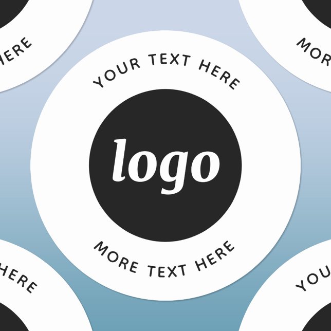 Sticker Rond Logo Simple Avec Entreprise Texte (Simple logo with text promotional business stickers)