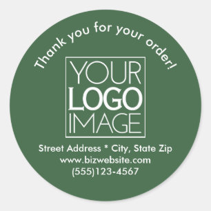 Sticker Rond Logo Simple Chasseur Vert Entreprise Merci