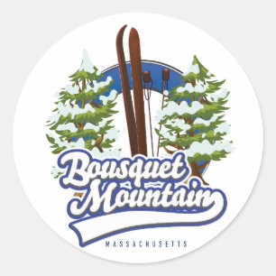 Sticker Rond Logo ski Bousquet Mountain Massachusetts