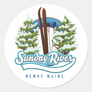Sticker Rond logo ski de Sunday River Newry Maine