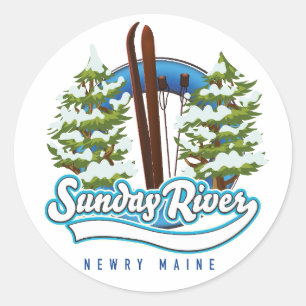 Sticker Rond logo ski de Sunday River Newry Maine